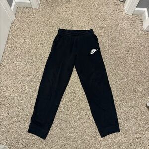 Nike Black Kids Jogger Sweatpants with White Logo
